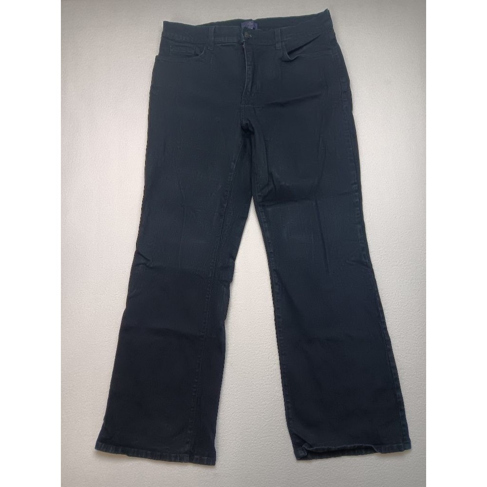 NYDJ Womens 16P Black Bootcut Jeans Lift Tuck Stretch Petite Made in USA